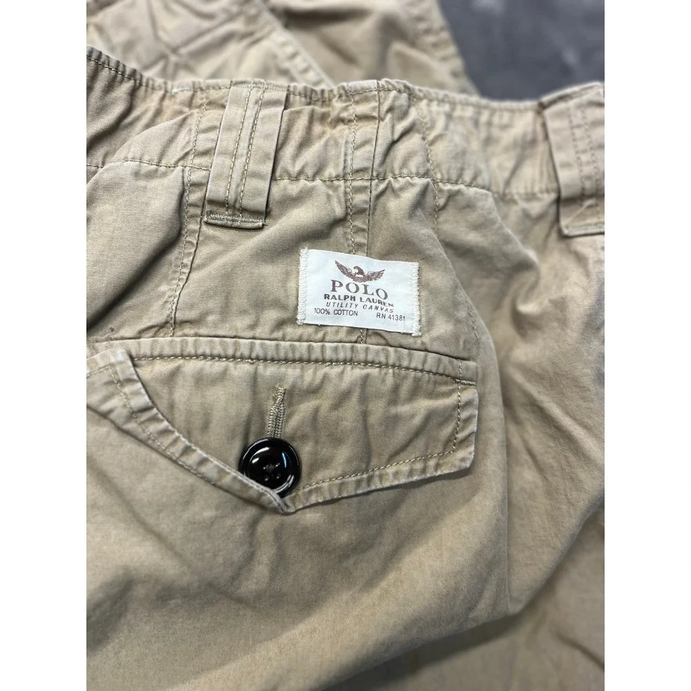 Polo‎ Ralph Lauren Mens Khaki Utility Canvas Classic Fit Cargo Shorts Size 42